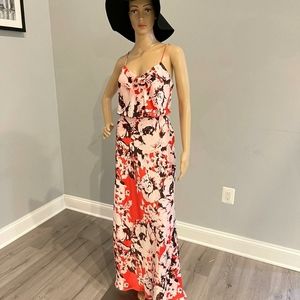 Adrianna Papell Floral spaghetti strap maxi dress